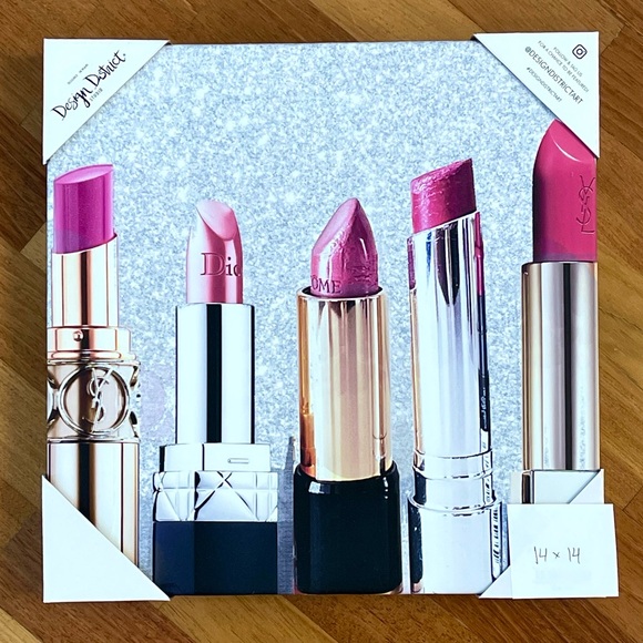 DESIGN DISTRICT STUDIO Luxury Wall Art Print DIOR YSL Lipsticks Canvas 14x14 NEW - Picture 3 of 7